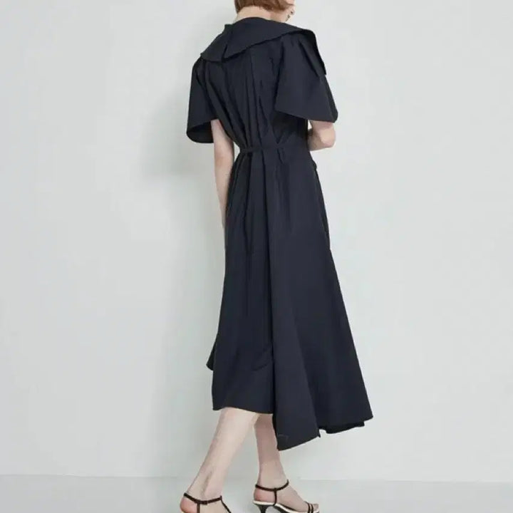 [BUNJANG] System Big Collar Belt Dress / 시스템 빅카라 벨트 원피스