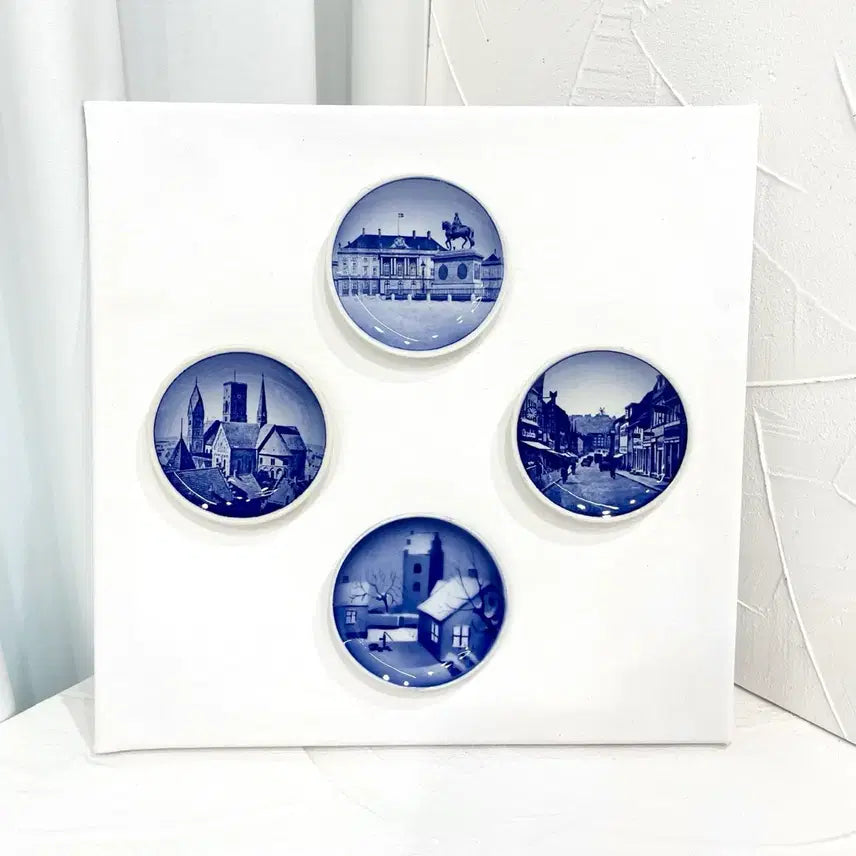[BUNJANG] Royal Copenhagen 4-Set Canvas Art Print (30x30cm) / [카페소품] 빈티지 로열코펜하겐 4 set 캔버스 액자 30*30