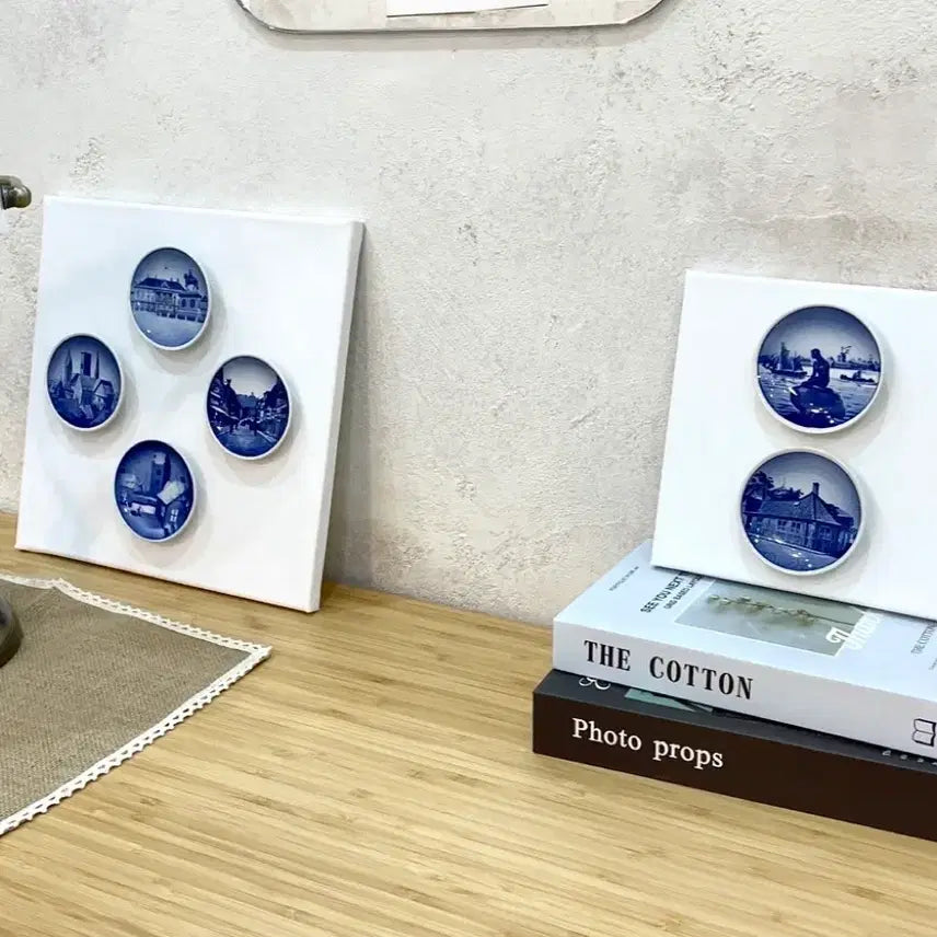 [BUNJANG] Royal Copenhagen 4 Set Canvas Frame Vintage 30x30cm / [카페소품] 빈티지 로열코펜하겐 4 set 캔버스 액자 30*30