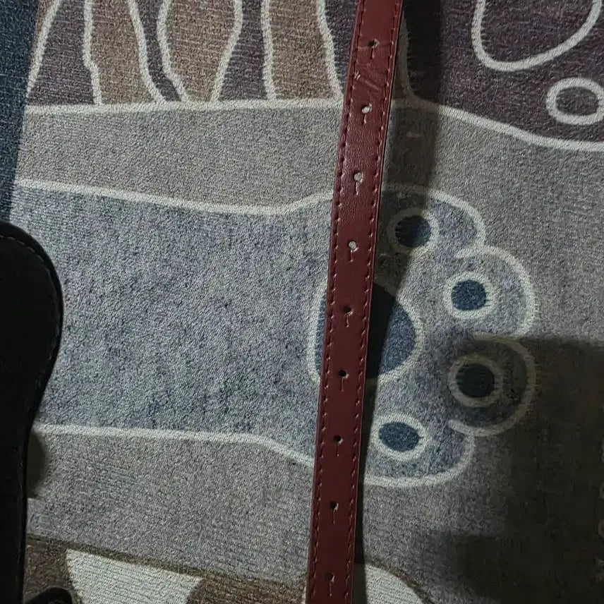 [BUNJANG] Leather Belt Burgundy Gold Buckle / 컬러 가죽 벨트 버건디 팔아요