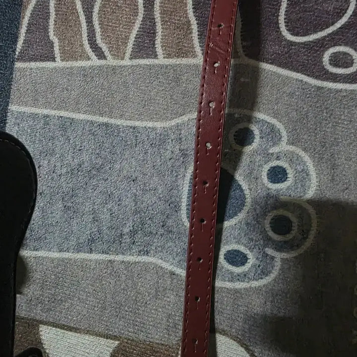 [BUNJANG] Leather Belt Burgundy Gold Buckle / 컬러 가죽 벨트 버건디 팔아요