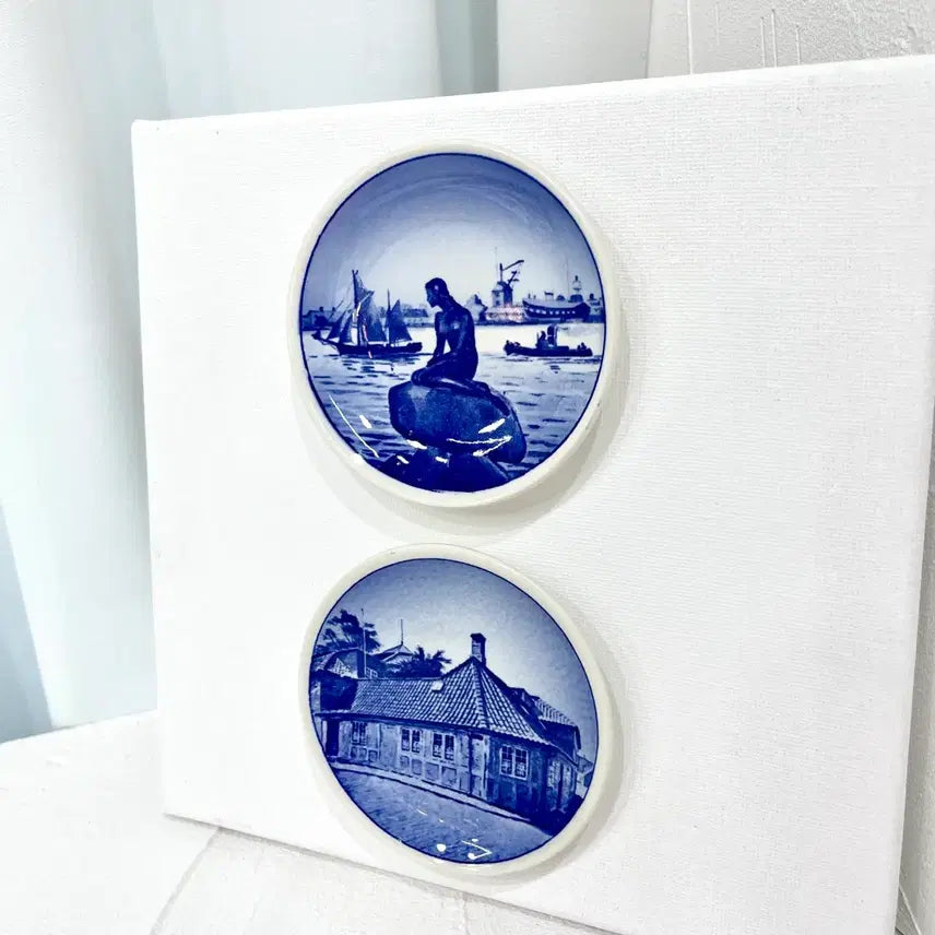 [BUNJANG] Royal Copenhagen Vintage Canvas Art Set (20x20cm) / [카페소품] 빈티지 로열코펜하겐 2 set 캔버스 액자 20*20