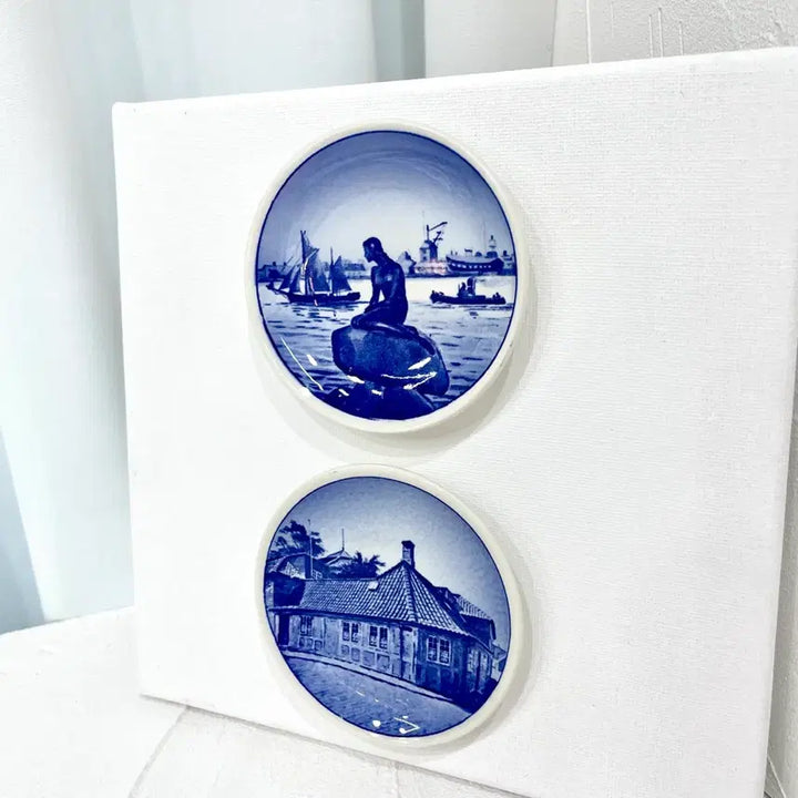 [BUNJANG] Royal Copenhagen Vintage Canvas Art Set (20x20cm) / [카페소품] 빈티지 로열코펜하겐 2 set 캔버스 액자 20*20