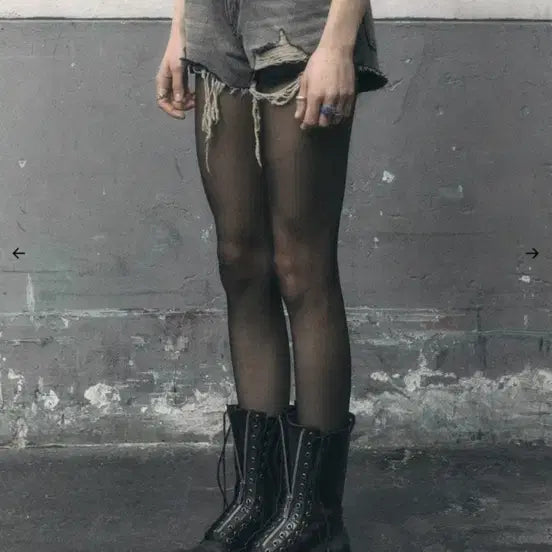 [BUNJANG] Bohemian Seoul Damage Denim Short Pants Grey / 보헤미안서울 데미지 데님 숏팬츠 그레이