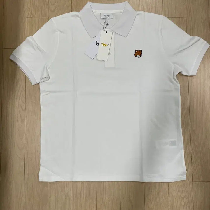 [BUNJANG] Maison Kitsuné Bold Fox Head Polo Shirt White L / [새제품] 메종키츠네 볼드폭스헤드 카라티 화이트 L