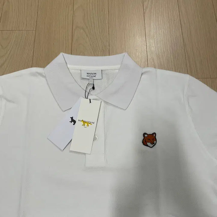 [BUNJANG] Maison Kitsuné Bold Fox Head Polo Shirt White L / [새제품] 메종키츠네 볼드폭스헤드 카라티 화이트 L