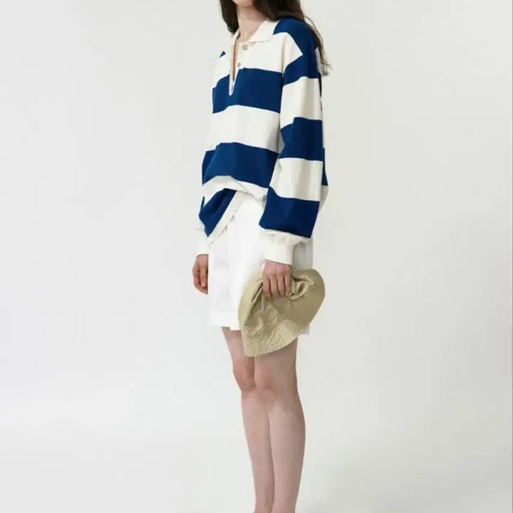 [BUNJANG] Nothing Written Stripe Collar Knit Pullover / 낫띵리튼 Stripe Collar Knit Pullover