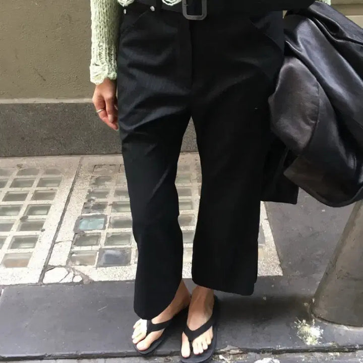 [BUNJANG] Breed Capri Bootcut Pants Black S / 브리드 카프리 부츠컷 팬츠 블랙 s