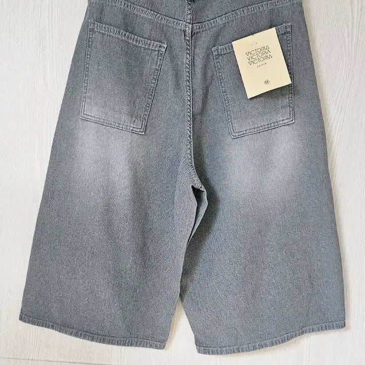 [BUNJANG] Washing Denim Pintuck Bermuda Shorts (Gray) / S,M워싱 데님 핀턱 버뮤다팬츠