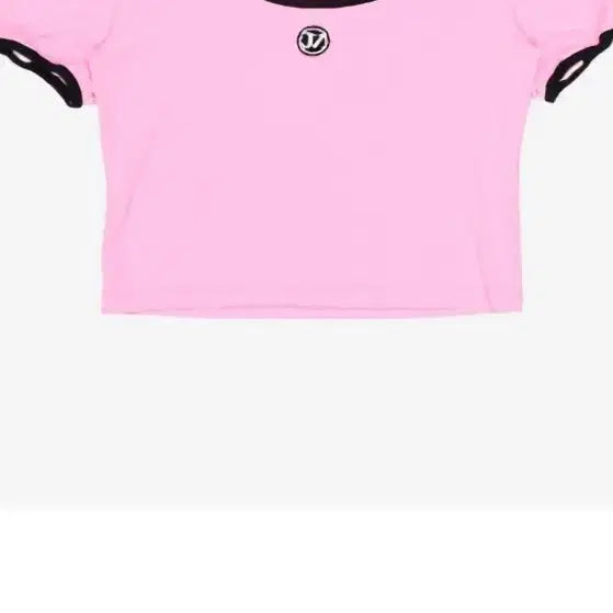 [BUNJANG] Johnny Hates Jazz Pink Black Line Crop T-Shirt / 쟈니헤잇재즈 핑크 블랙 라인 크롭 티셔츠