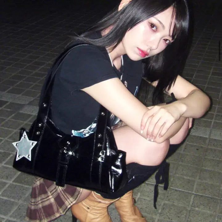 [BUNJANG] Nozia Square Line Shoulder Mini Bag Black / 스퀘어라인 nozia 노지아 숄더백 미니백 블랙