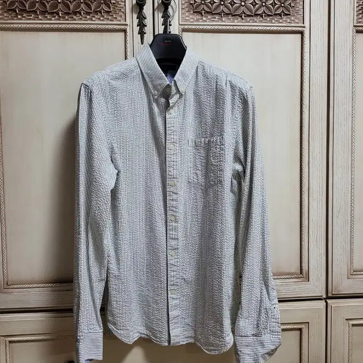 [BUNJANG] Banana Republic Seersucker Stripe Shirt L / 바나나리퍼블릭 시어서커 스트라이프 셔츠 남방 L 100~105