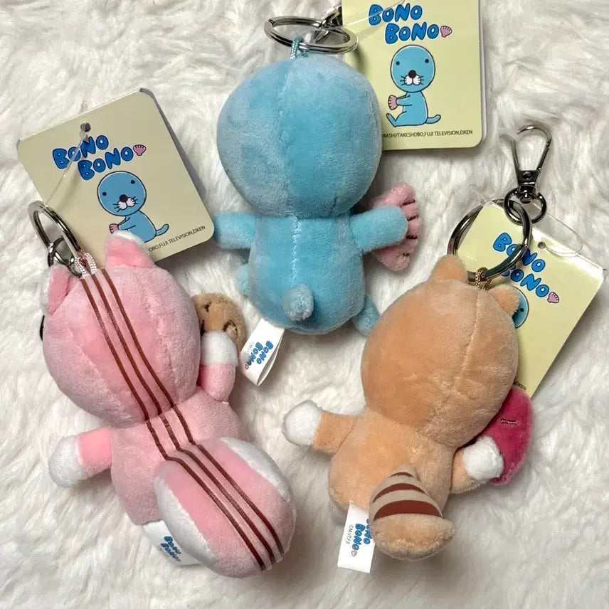 [BUNJANG] Bonobono Character Plush Keyring Set / 새상품) 보노보노 인형 키링 3종 일괄