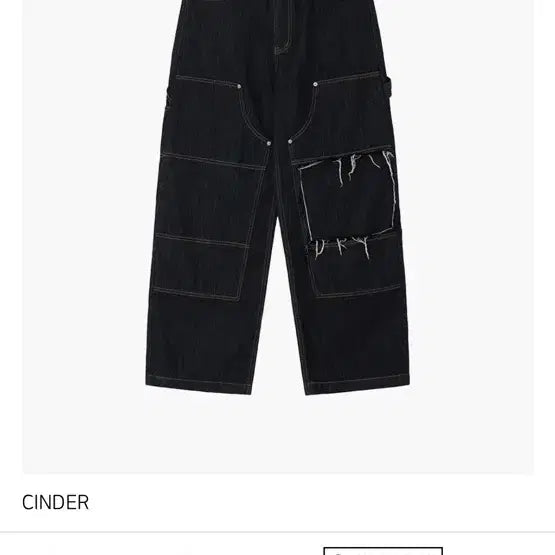 [BUNJANG] Cinder Indigo Cutting Double Knee Pants / [1] 신더 인디고 커팅 더블니 팬츠