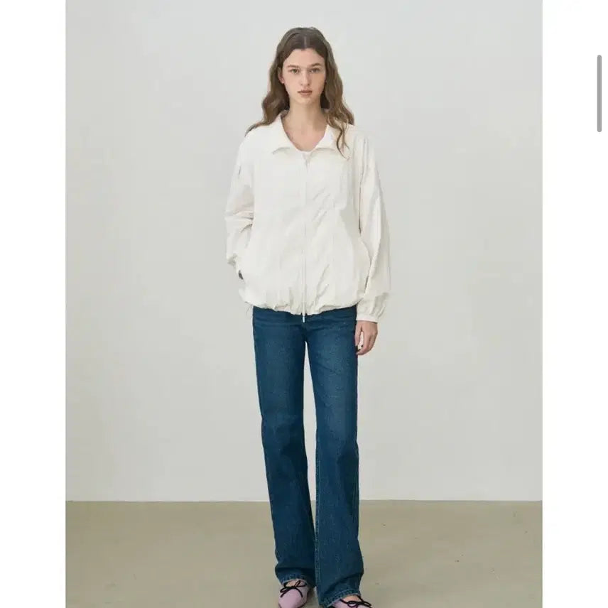 [BUNJANG] Drawfit Woman Oversized Zip-Up Windbreaker White / (새상품/정가119,000원) 드로우핏우먼 집업 윈드브레이커