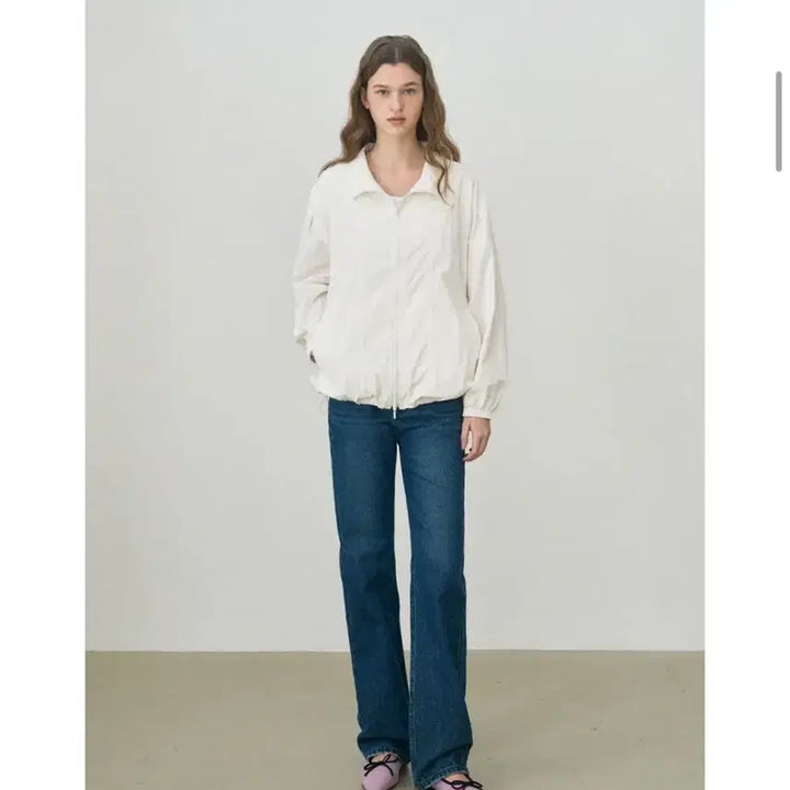 [BUNJANG] Drawfit Woman Oversized Zip-Up Windbreaker White / (새상품/정가119,000원) 드로우핏우먼 집업 윈드브레이커