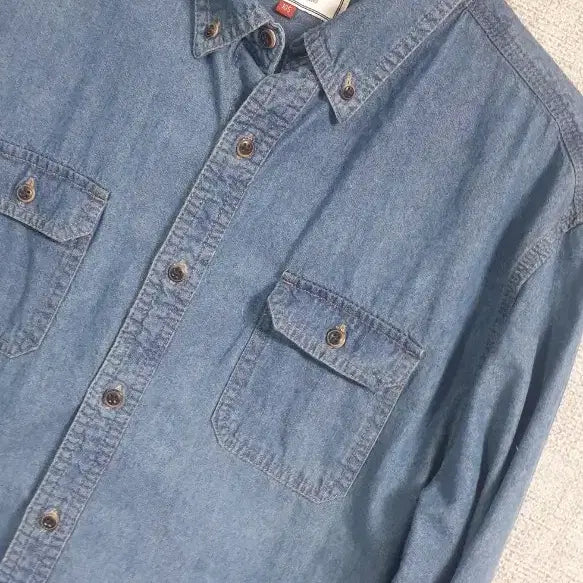 [BUNJANG] HUM Unisex Denim Shirt / HUM 흄 남녀공용 데님 셔츠(택105/실측95~100추천)