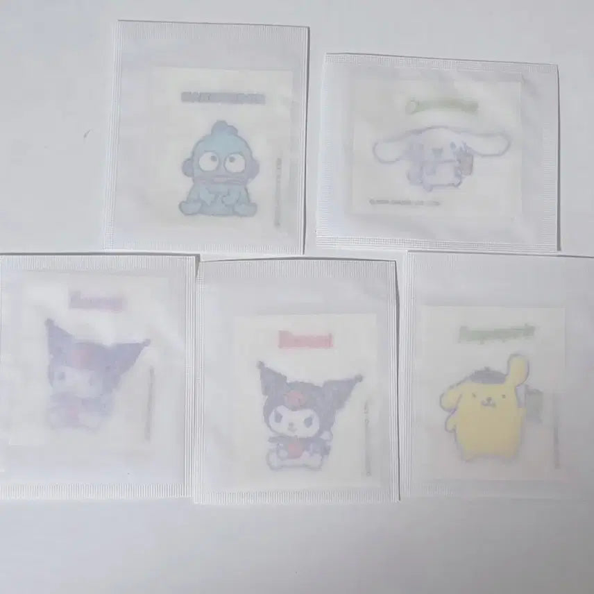 [BUNJANG] Tgen Kombucha Sanrio Ttibu Seal Bundle Set / 티젠 콤부차 산리오 띠부씰 5매 일괄 쿠로미,폼폼푸린,한교동,시나모롤