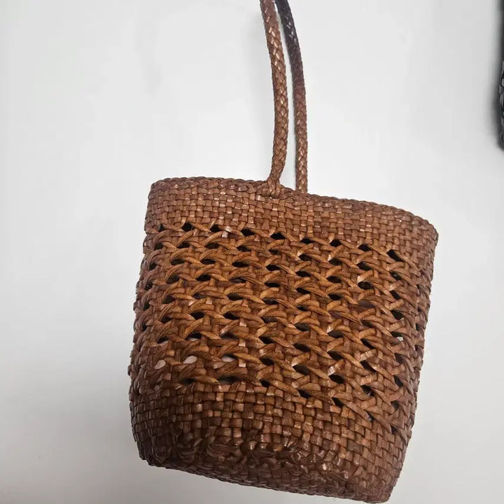 [BUNJANG] Dragon Diffusion Brown Leather Bucket Bag / 드래곤디퓨전 브라운 가죽 버킷백