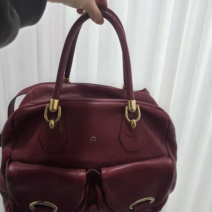[BUNJANG] Aigner Leather Tote Bag with Shoulder Strap / 아이그너 가죽가방