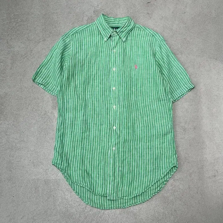[BUNJANG] Polo Ralph Lauren Linen Half Shirt / 폴로 랄프로렌 린넨 하프셔츠 s10989