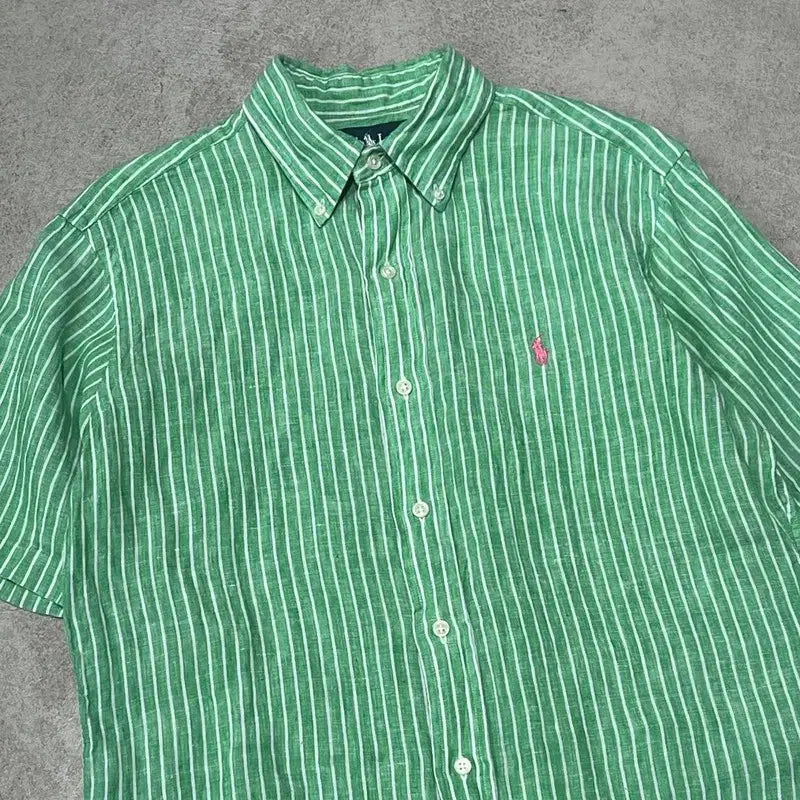 [BUNJANG] Polo Ralph Lauren Linen Half Shirt / 폴로 랄프로렌 린넨 하프셔츠 s10989