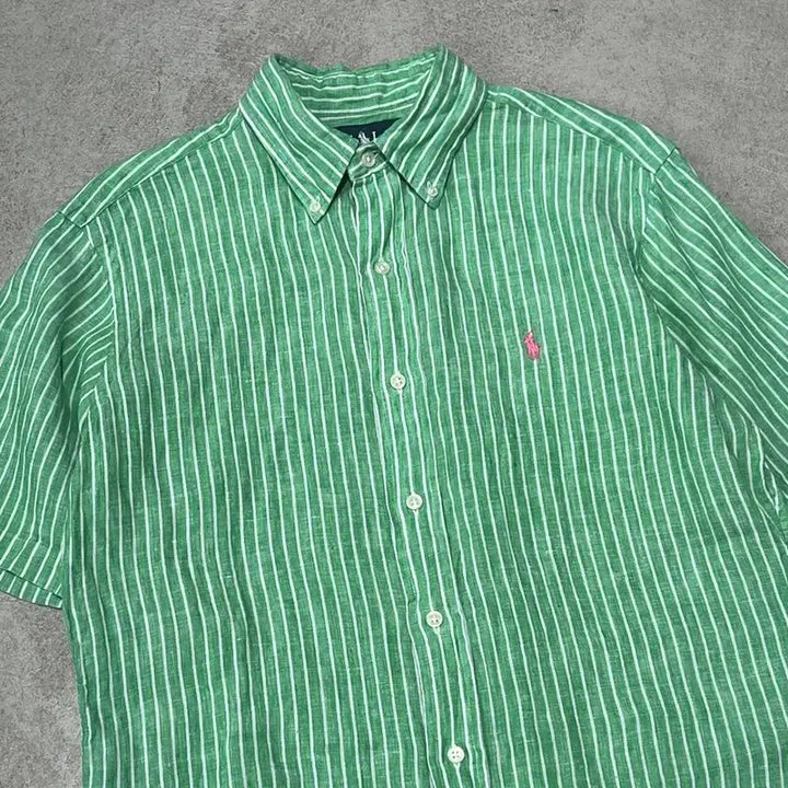 [BUNJANG] Polo Ralph Lauren Linen Half Shirt / 폴로 랄프로렌 린넨 하프셔츠 s10989
