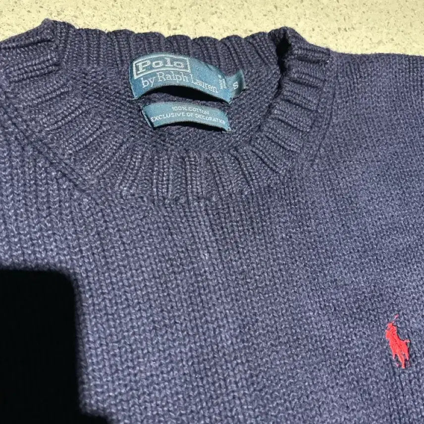[BUNJANG] Polo Ralph Lauren Navy Knit Sweater / 폴로 랄프로렌 네이비 니트 스웨터