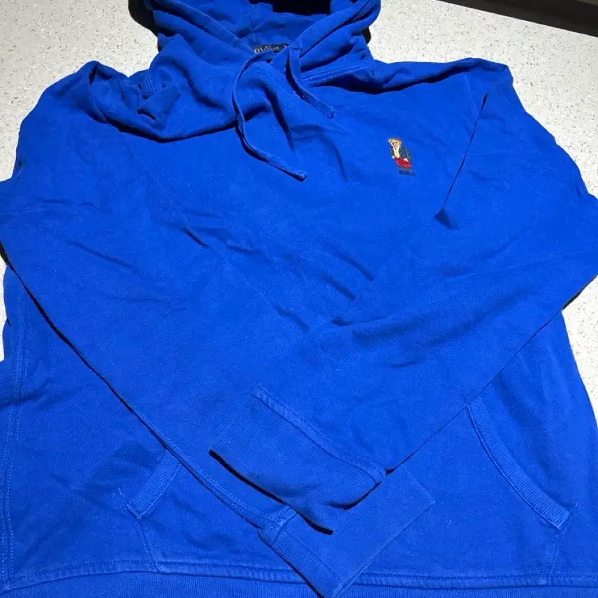 [BUNJANG] Polo Ralph Lauren Blue Polo Bear Hoodie / 폴로 랄프로렌 블루 폴로베어 후드티