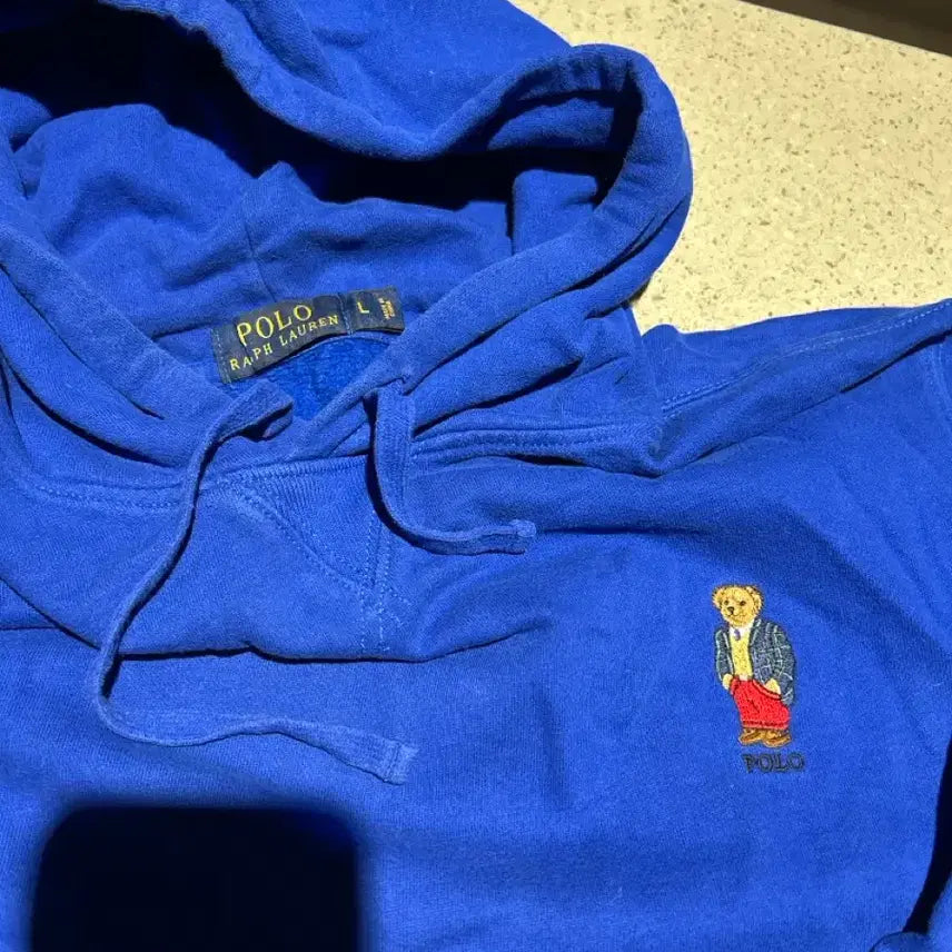 [BUNJANG] Polo Ralph Lauren Blue Polo Bear Hoodie / 폴로 랄프로렌 블루 폴로베어 후드티