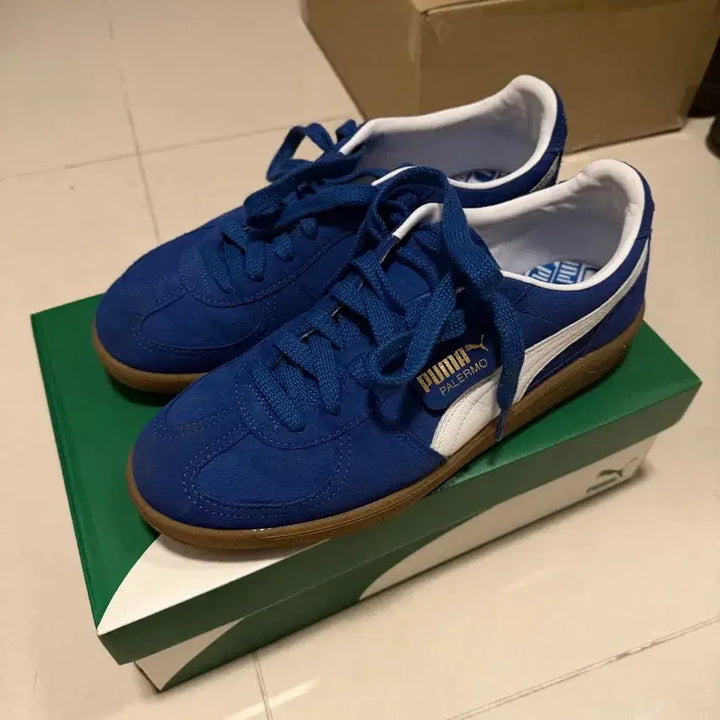 [BUNJANG] Puma Palermo Cobalt Glaze White Sneakers (280) / 푸마 팔레르모 코발트 글레이즈 화이트 (280)