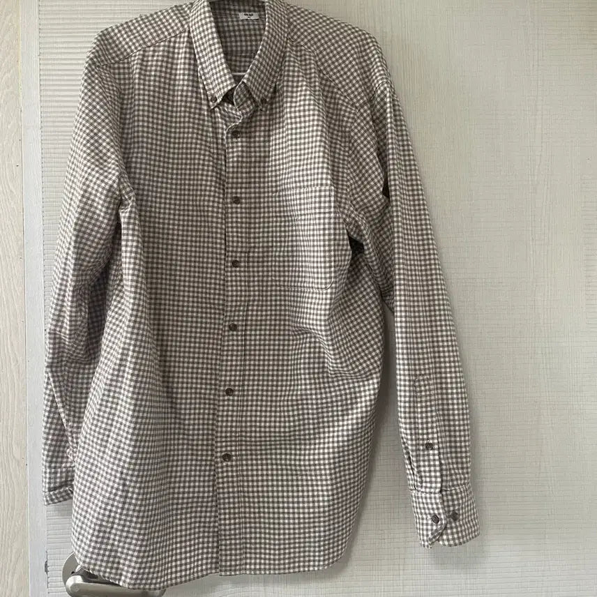 [BUNJANG] Uniqlo Check Shirt Brown XL / 유니클로 체크 셔츠 브라운