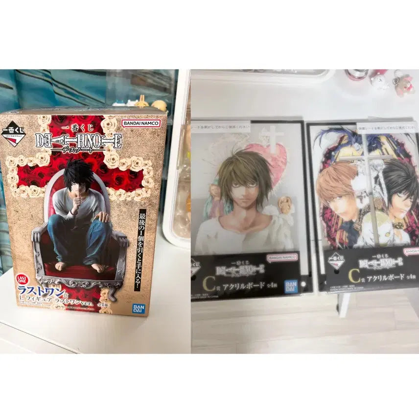 [BUNJANG] Death Note Last One Prize L Figure &amp; Ichiban Kuji C Prize Acrylic Stand Set / 오늘까지급쳐)데스노트 라스트원 L(엘) 피규어 &amp; C상 아크릴 2종