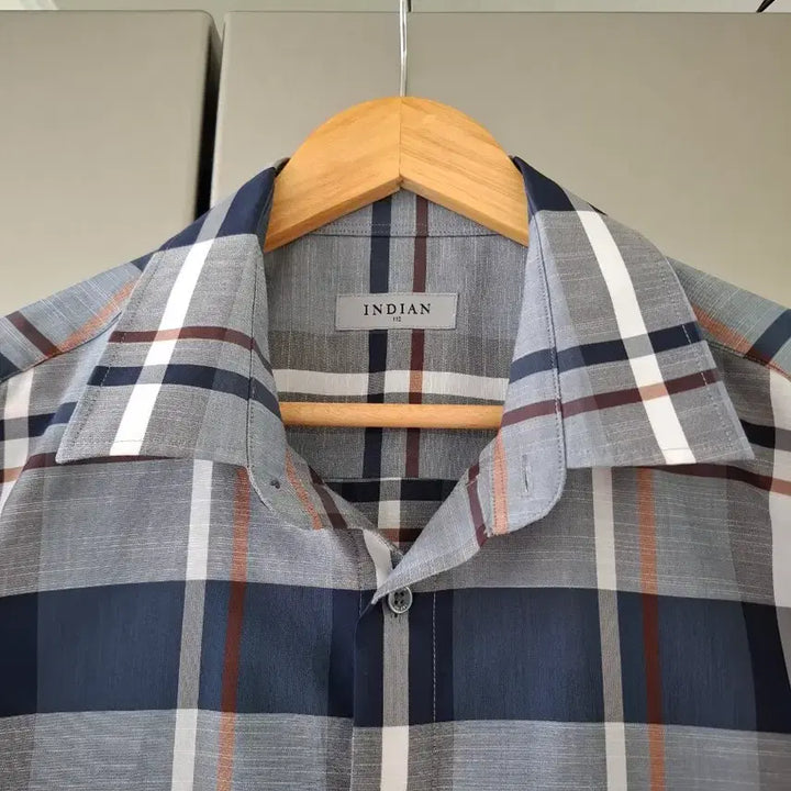 [BUNJANG] INDIAN Check Short Sleeve Shirt / INDIAN 체크 반팔 남방 셔츠