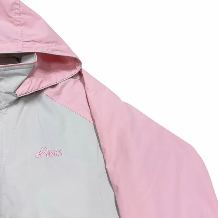 [BUNJANG] Asics Vintage Grey Pink Windbreaker Jacket Y2K / 아식스 빈티지 대장급 그레이 핑크 회핑 바람막이 Y2K 자켓 90