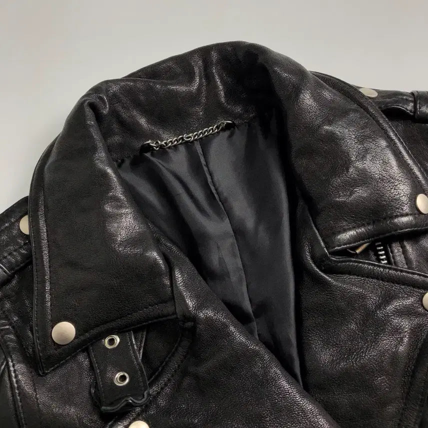 [BUNJANG] Leather Belted Rider Jacket / 레더 벨티드 라이더 자켓