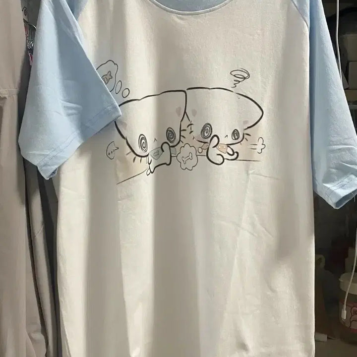 [BUNJANG] Subculture Cat Print Raglan T-Shirt / 서브컬처 고양이 프린트 레글런 티셔츠 데일리 귀여운