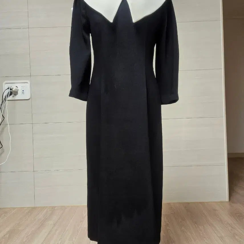 [BUNJANG] The J Double Button-Collar Black Long Dress / (더블제이) 빅카라 블랙 원피스 (새상품)
