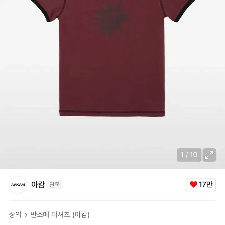 [BUNJANG] Arkham Cracked Sun Ringer Short-Sleeve Top (Wine) / 아캄 반팔 Cracked Sun Ringer Top (Wine)