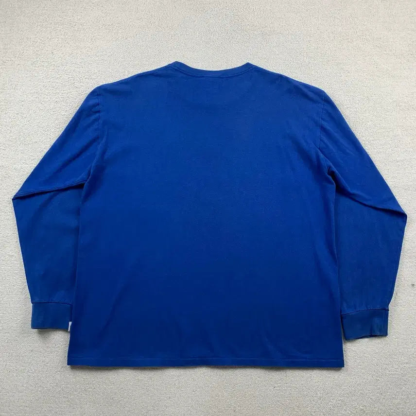 [BUNJANG] BAPE College Long Sleeve T-Shirt Blue / 베이프 컬리지 롱슬리브 티셔츠 블루