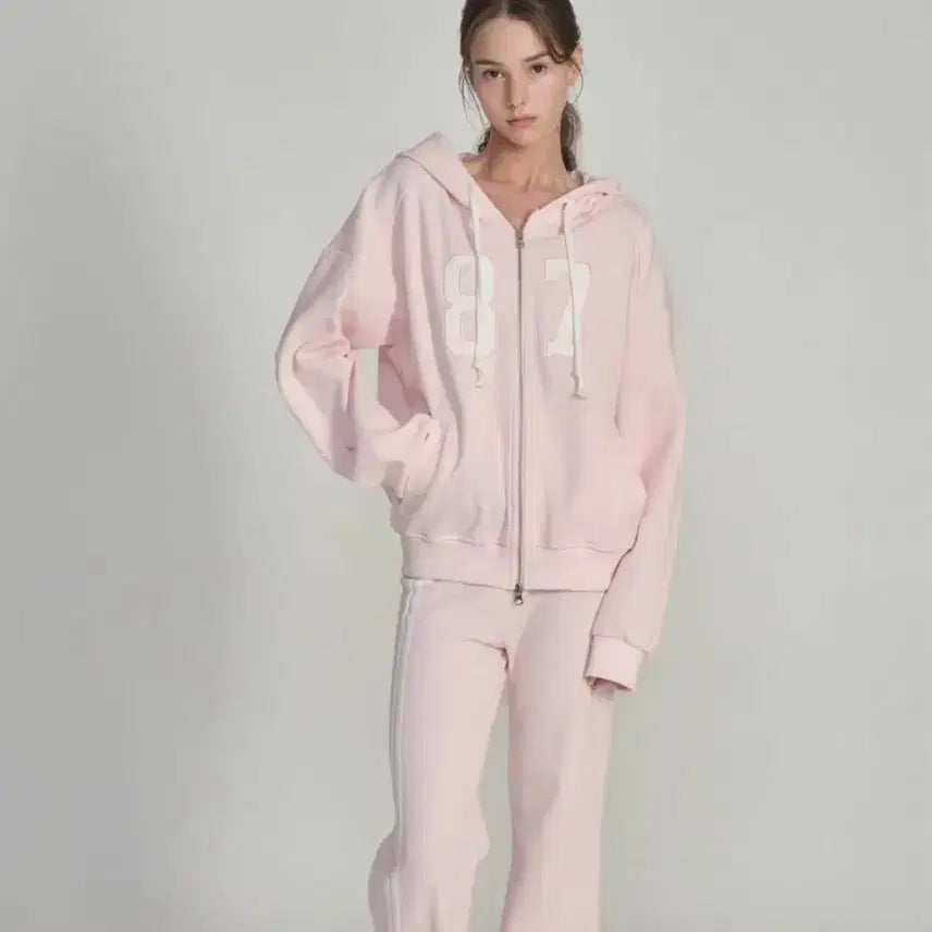 [BUNJANG] Klitsch87 Waffle Zip-Up Hoodie Pink / 클리시어 87 와플 후드집업 새상품