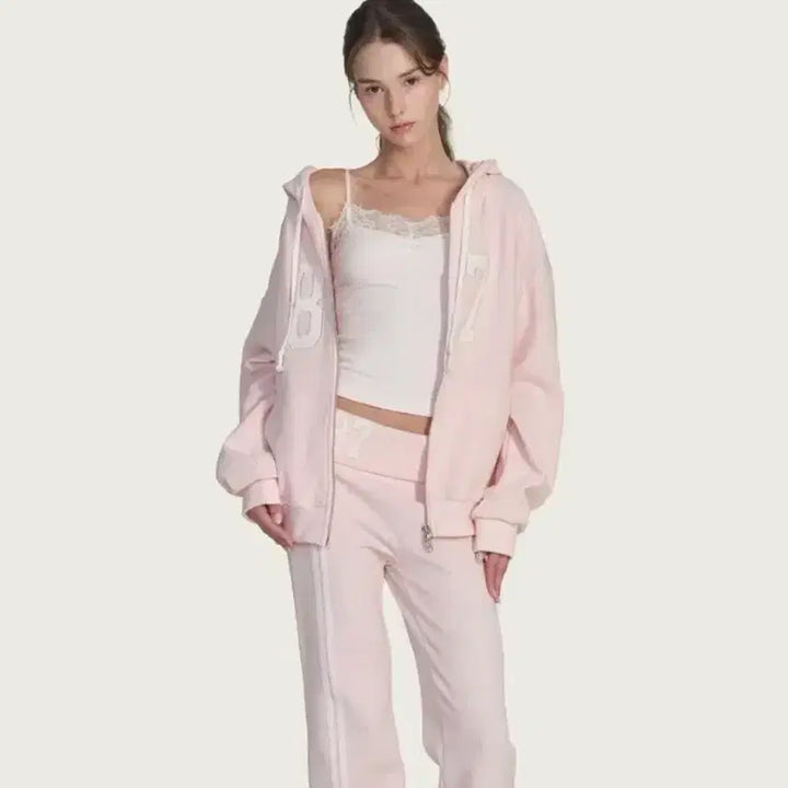 [BUNJANG] Klitsch87 Waffle Zip-Up Hoodie Pink / 클리시어 87 와플 후드집업 새상품