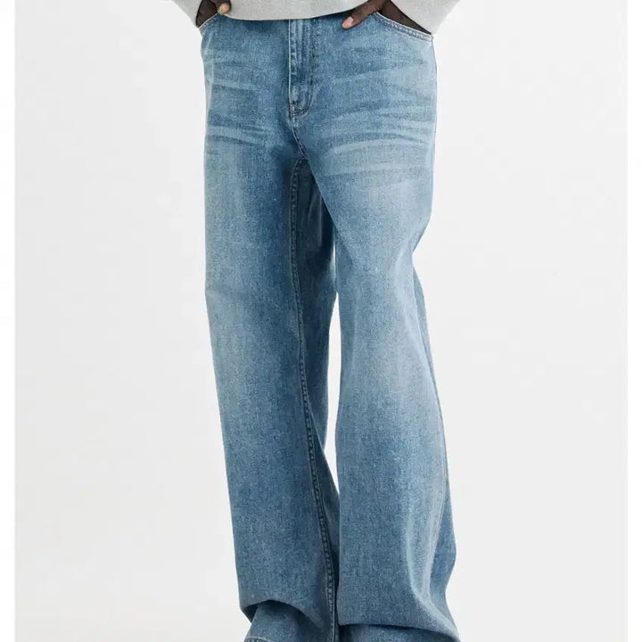 [BUNJANG] Solid Homme Blue Wide Flare Denim Pants S261PT71131L / 솔리드옴므 블루 와이드 플레어 데님 팬츠 S261PT71131L