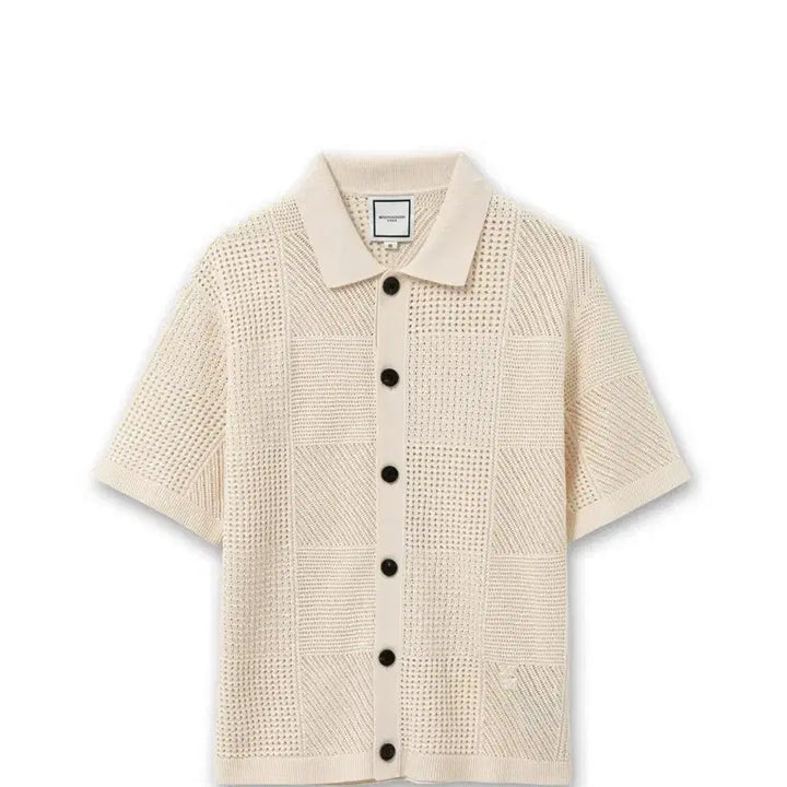 [BUNJANG] Wooyoungmi 25SS Crochet Short Sleeve Cardigan - Ivory / (52) 25ss 우영미 크로셰 숏슬리브 가디건 - 아이보리