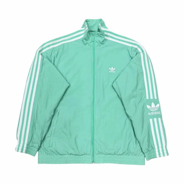 [BUNJANG] Adidas Vintage Lock-Up Three-Stripes Track Top Windbreaker Jacket S / 아디다스 빈티지 락업 삼선 민트 트랙탑 바람막이 자켓 S