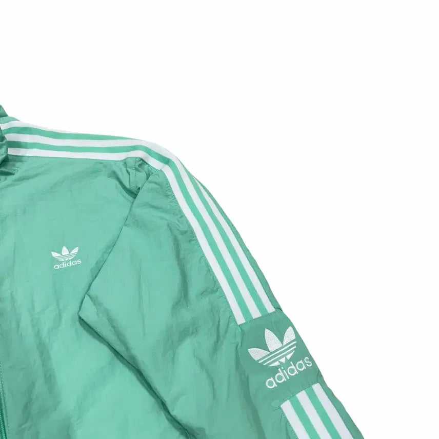[BUNJANG] Adidas Vintage Lock-Up Three-Stripes Track Top Windbreaker Jacket S / 아디다스 빈티지 락업 삼선 민트 트랙탑 바람막이 자켓 S