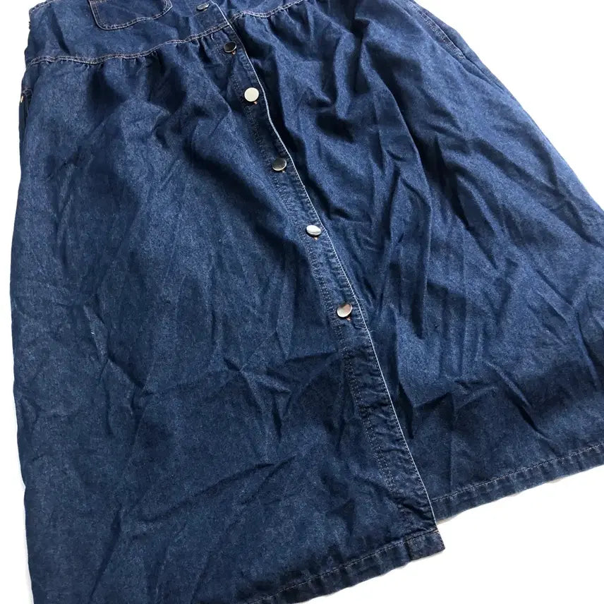 [BUNJANG] Blue Denim Long Dress Vintage Style / 청 데님 롱 원피스 빈티지 스타일