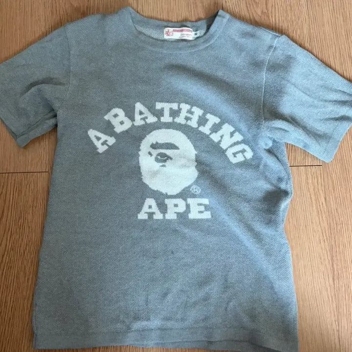 [BUNJANG] BAPE College Cropped Knit T-Shirt / 베이프 반팔 컬리지 크롭 니트 희귀 빈티지
