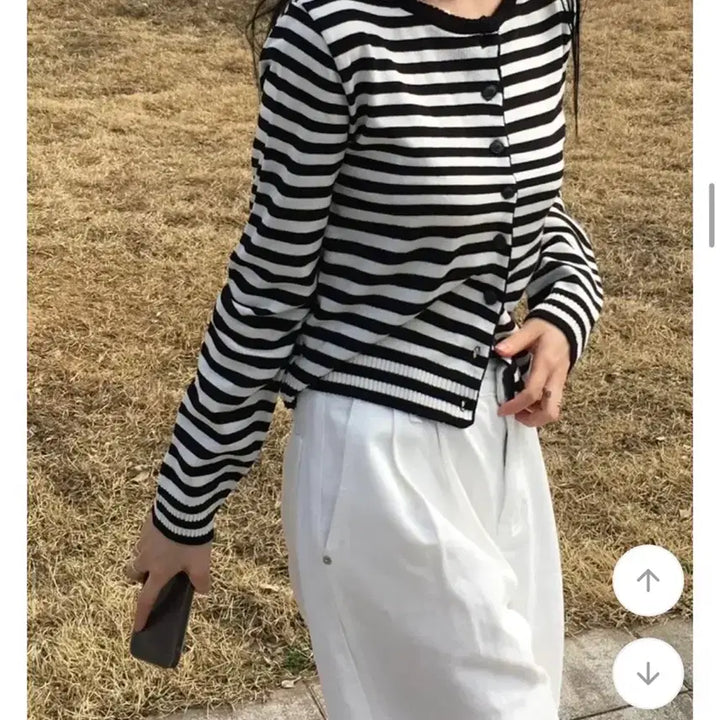 [BUNJANG] Ably Striped Cardigan / 에이블리 단가라 가디건