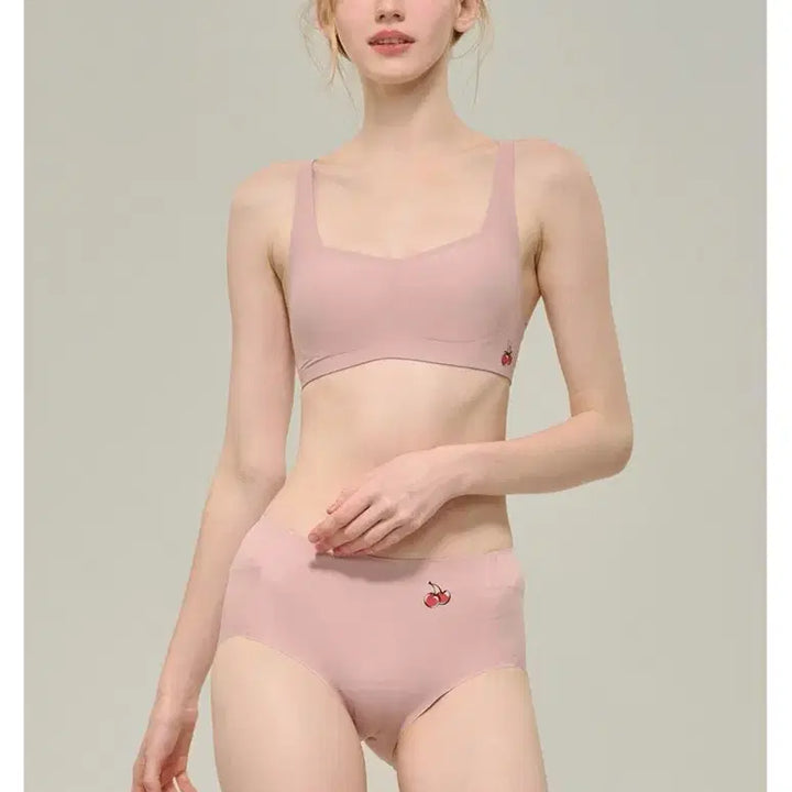 [BUNJANG] Kirsh Zero Fuse Wireless Free-Cut Jelly Bra Panty Underwear Set (Pink, Black) / 키르시 제로퓨즈 노와이어 프리컷 젤리 브라팬티 속옷세트 (핑크, 블랙)